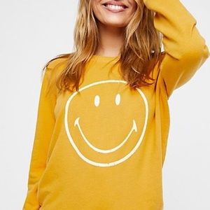 Daydreamer for Free People Smiley Face Sweatshirt